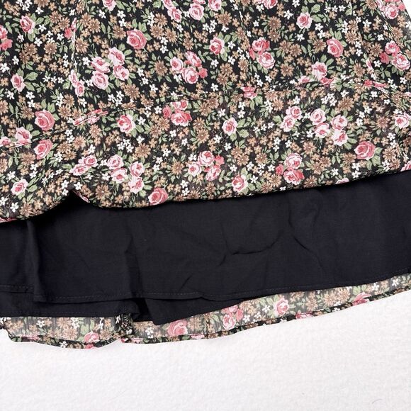 Zara Dress Size Small Multicolor Floral Ruffle Trim 3/4 Sleeves Flowy Shift NEW - Picture 5 of 11